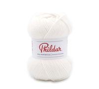 Phildar - Pelote de Laine Phil Partner 3.5 - Laine à Tricoter - 25% Laine peignée,25% Acrylique,50% Polyamide - Aiguille n°3.5 - Couleur Blanc
