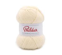 Phildar - Pelote de Laine Phil Partner 3.5 - Laine à Tricoter - 25% Laine peignée,25% Acrylique,50% Polyamide - Aiguille n°3.5 - Couleur Ecru
