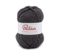 Phildar - Pelote de Laine Phil Partner 6 - Laine à Crocheter et à Tricoter - 25% ACRYLIQUE,50% POLYAMIDE,25% LAINE PEIGNEE - Aiguille n°6 - Couleur GRIS