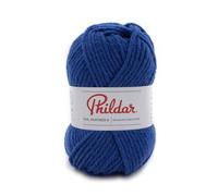 Phildar - Pelote de Laine Phil Partner 6 - Laine à Crocheter et à Tricoter - 25% ACRYLIQUE,50% POLYAMIDE,25% LAINE PEIGNEE - Aiguille n°6 - Couleur BLEU