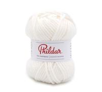 Phildar - Pelote de Laine Phil Partner 6 - Laine à Tricoter - 25% Laine peignée,25% Acrylique,50% Polyamide - Aiguille n°6 - Couleur Blanc