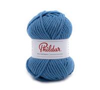 Phildar - Pelote de Laine Phil Partner 6 - Laine à Tricoter - 25% Laine peignée,25% Acrylique,50% Polyamide - Aiguille n°6 - Couleur Ocean