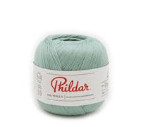 Phildar - Pelote de Laine Phil Perle 5 - Laine à Crocheter et à Tricoter - 100% COTON - Aiguille n°2.5 - Couleur VERT