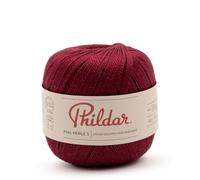 Phildar - Pelote de Laine Phil Perle 5 - Laine à Crocheter et à Tricoter - 100% COTON - Aiguille n°2.5 - Couleur ROUGE