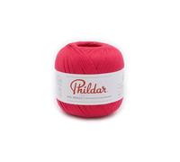 Phildar - Pelote de Laine Phil Perle 5 - Laine à Tricoter - 100% COTON - Aiguille n°2.5 - Couleur FRAMBOISE