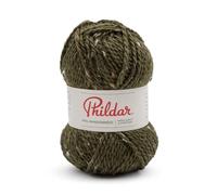 Phildar - Pelote de Laine Phil Randonnees - Laine à Tricoter - 40% LAINE,10% ALPAGA,5% VISCOSE,45% ACRYLIQUE - Aiguille n°4.5 - Couleur KAKI FONCE