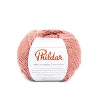 Phildar - Pelote de Laine Phil Rustique - Laine à Crocheter et à Tricoter - 10% LIN,65% COTON,25% VISCOSE - Aiguille n°4 - Couleur ROSE