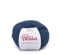 Phildar - Pelote de Laine PHIL RUSTIQUE de 50g - Laine à Tricoter - 65% COTON,10% LIN,25% VISCOSE - Aig.n°4 - Couleur BLEU MARINE