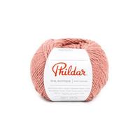 Phildar - Pelote de Laine Phil Rustique - Laine à Tricoter - 65% Coton,10% Lin,25% Viscose - Aiguille n°4 - Couleur Rosewood