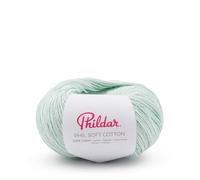 Phildar - Pelote de Laine Phil Soft Cotton - Laine à Crocheter et à Tricoter - 100% COTON - Aiguille n°3 - Couleur VERT
