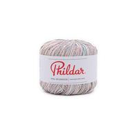 Phildar - Pelote de Laine Phil Splendor - Laine à Tricoter - 86% COTON,14% POLYESTER METALLISE - Aiguille n°5 - Couleur SIRENE