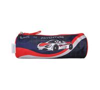 Phileas Trousse scolaire ronde Voiture Bleu/Rouge - Garçon 1 compartiment zippé