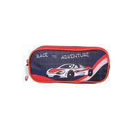 Phileas - Trousse Scolaire Voiture - Bleu/rouge - Garçon - 2 Compartiments Zippé Bleu TU