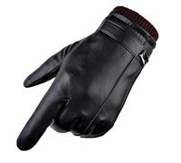 Philicoco Gants en Hiver Homme pour Écran Tactile, PU Cuir Gants -L
