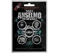 Philip H. Anselmo & The Illegals - Cerveau - Badge - Plastique, Métal RO7289 (Taille unique) (Noir/Blanc)