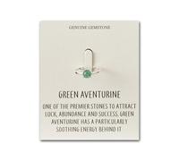 Philip Jones Bague ajustable en aventurine verte avec carte de citation
