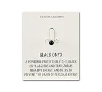 Philip Jones Bague ajustable en onyx noir avec carte de citation