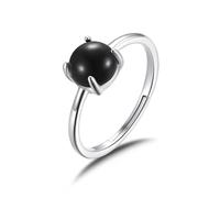Philip Jones Bague Ajustable Onyx Noir