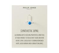Philip Jones Bague en opale bleue synthétique avec carte de citation