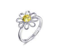 Philip Jones Bague Marguerite en Cristal Ajustable créée avec des Cristaux Zircondia®
