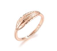 Philip Jones Bague Plume Ajustable Plaqué Or Rose