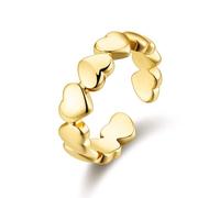 Philip Jones Bague réglable en plaqué or en forme de cœur, Or