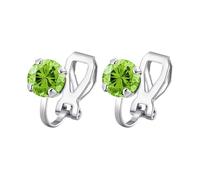 Philip Jones Boucles d'oreilles à clip en cristal vert clair créées avec des cristaux Zircondia®, Cristal, Cristal Zircondia®