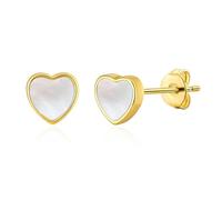 Philip Jones Boucles d'oreilles à tige en forme de cœur en nacre plaqué or 18 carats