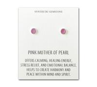 Philip Jones Boucles d'oreilles à tige en nacre rose avec carte de citation