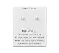 Philip Jones Boucles d'oreilles à tige en pierre de lune avec carte de citation, Pierre de lune, Pierre de lune