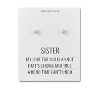 Philip Jones Boucles d'oreilles en argent sterling avec citation en forme de nœud