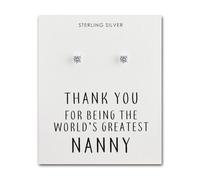 Philip Jones Boucles d'oreilles en argent sterling avec cristaux World's Greatest Nanny