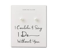 Philip Jones Boucles d'oreilles en argent sterling avec perles « I Couldn't Say I Do Without You »