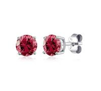 Philip Jones Boucles d'oreilles en argent sterling avec pierre de naissance du mois de juillet (ru vec cristaux Zircondia