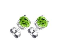 Philip Jones Boucles d'oreilles en argent sterling vert clair créées avec des cristaux Zircondia