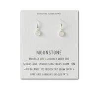 Philip Jones Boucles d'oreilles en pierre de lune avec carte de citation