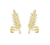 Philip Jones Boucles d'oreilles feuille plaqué or, Plaqué or