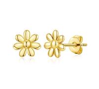 Philip Jones Boucles d'oreilles marguerites plaqué or, plaqué or, Plaqué or