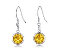 Philip Jones Boucles d'oreilles pendantes en cristal jaune créées avec des cristaux Zircondia®