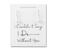 Philip Jones Boucles d'oreilles pendantes plaquées argent avec perles et cristaux Zircondia « I Couldn't Say I Do Without You »