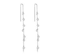 Philip Jones Boucles d'oreilles pendantes plaquées argent créées avec des cristaux Zircondia
