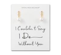 Philip Jones Boucles d'oreilles pendantes plaquées or avec perles et cristaux Zircondia « I Couldn't Say I Do Without You »