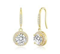 Philip Jones Boucles d'oreilles pendantes plaquées or pour femme avec cristaux Zircondia®, Cristal, Cristal Zircondia®