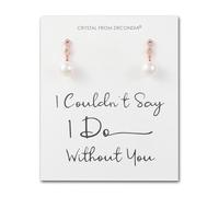 Philip Jones Boucles d'oreilles pendantes plaquées or rose avec perles et cristaux Zircondia « I Couldn't Say I Do Without You »