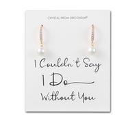 Philip Jones Boucles d'oreilles pendantes plaquées or rose avec perles « I Couldn't Say I Do Without You » - Créées avec des cristaux Zircondia