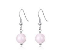Philip Jones Boucles d'oreilles pendantes rondes en quartz rose