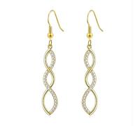 Philip Jones Boucles d'oreilles pendantes torsadées plaquées or créées avec des cristaux Zircondia®