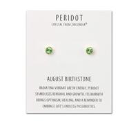 Philip Jones Boucles d'oreilles plaquées or avec pierre de naissance du mois d'août (péridot) créées avec des cristaux Zircondia