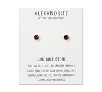 Philip Jones Boucles d'oreilles plaquées or avec pierre de naissance du mois de juin (alexandrite) créées avec des cristaux Zircondia