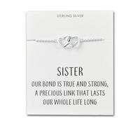 Philip Jones Bracelet à maillons en argent sterling avec citation en forme de cœur